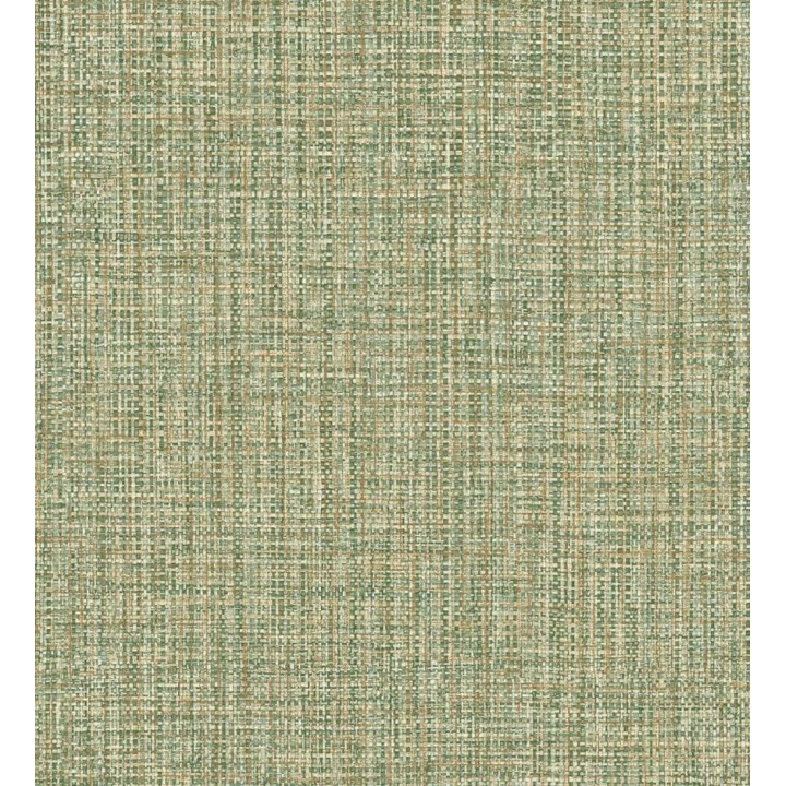 Papel pintado con textura textil tonos verdes - Tamil Fabric 679361