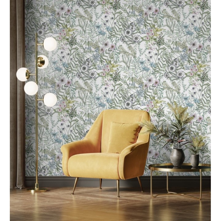 Papel pintado flores y hojas silvestres - Marseille 679379