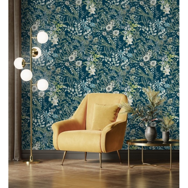 Papel pintado flores y hojas silvestres - Marseille 679380