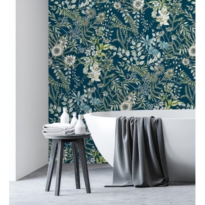 Papel pintado flores y hojas silvestres - Marseille 679380