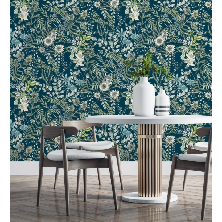 Papel pintado flores y hojas silvestres - Marseille 679380