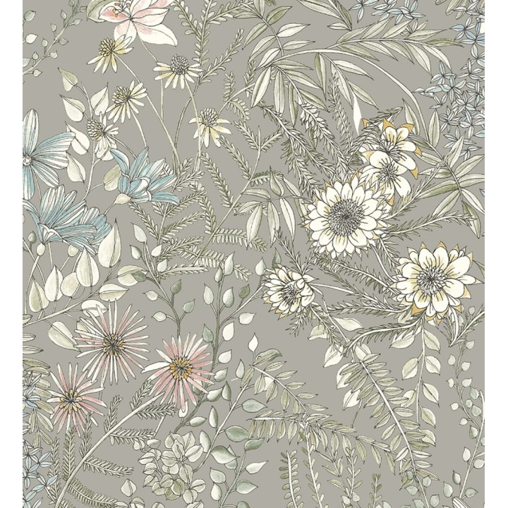 Papel pintado flores y hojas silvestres - Marseille 679381