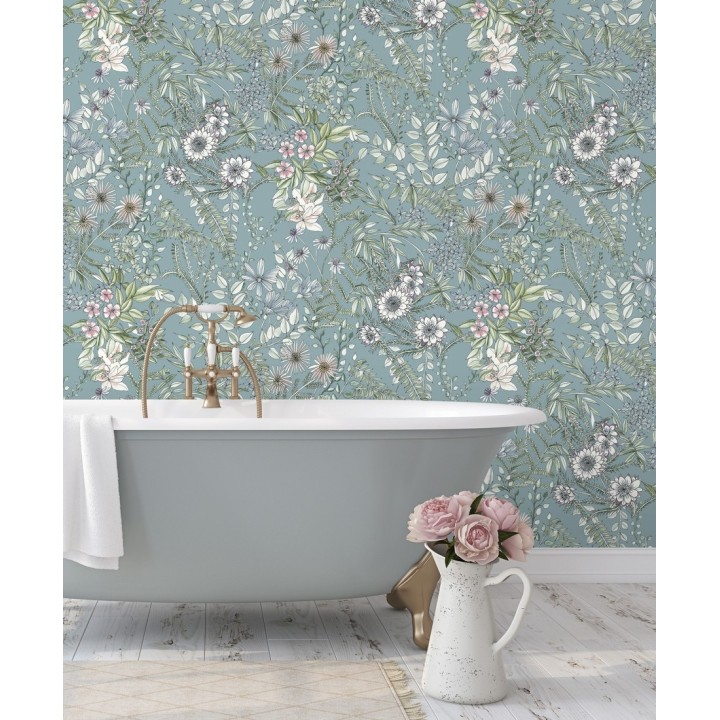 Papel pintado flores y hojas silvestres - Marseille 679382