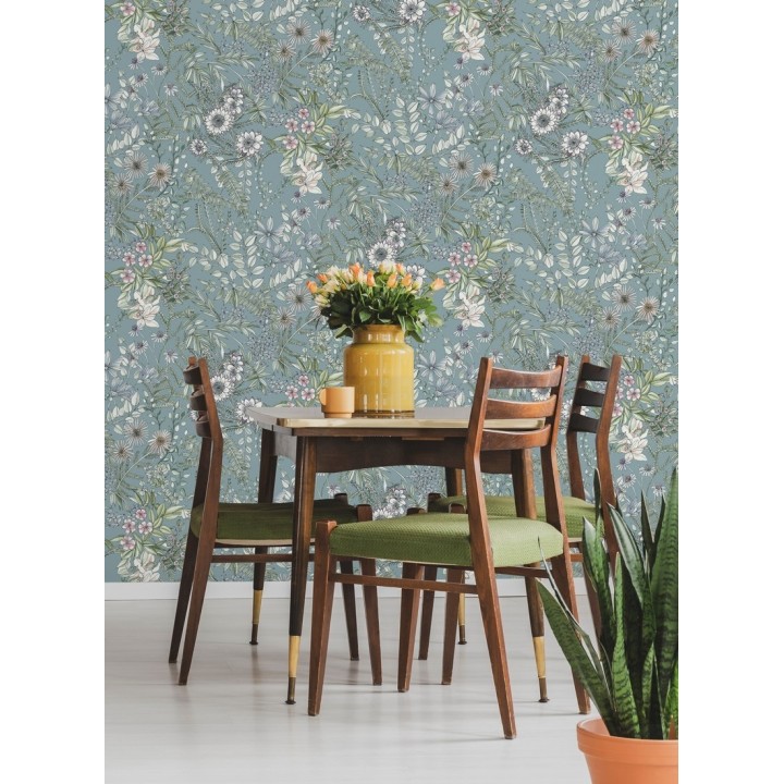 Papel pintado flores y hojas silvestres - Marseille 679382