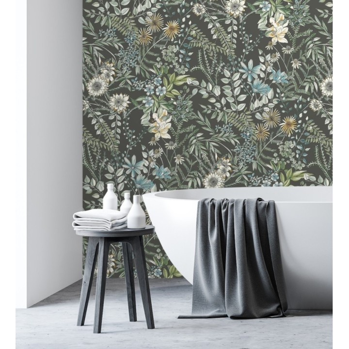 Papel pintado flores y hojas silvestres - Marseille 679383