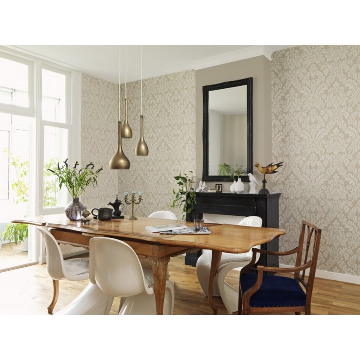 Papel pintado damasco efecto textil - Normanni 6984