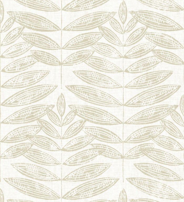 Papel pintado hojas beige de estilo nórdico - Quebec Leaves 679392