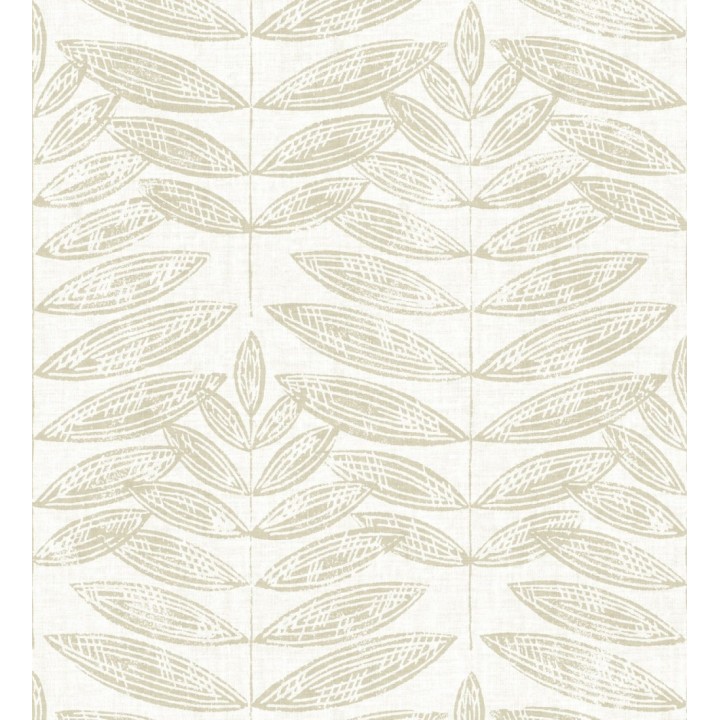 Papel pintado hojas beige de estilo nórdico - Quebec Leaves 679392