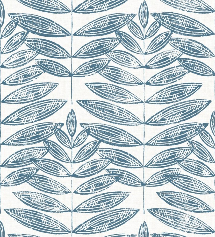 Papel pintado hojas azules de estilo nórdico - Quebec Leaves 679394