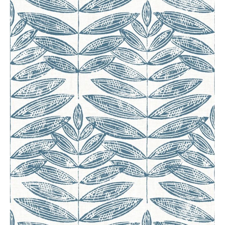 Papel pintado hojas azules de estilo nórdico - Quebec Leaves 679394