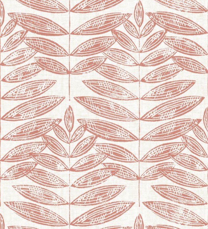 Papel pintado hojas coral de estilo nórdico - Quebec Leaves 679395