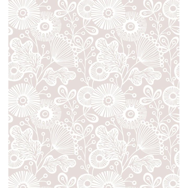 Papel pintado flores nórdicas tonos rosas - Sunday Flowers 679401