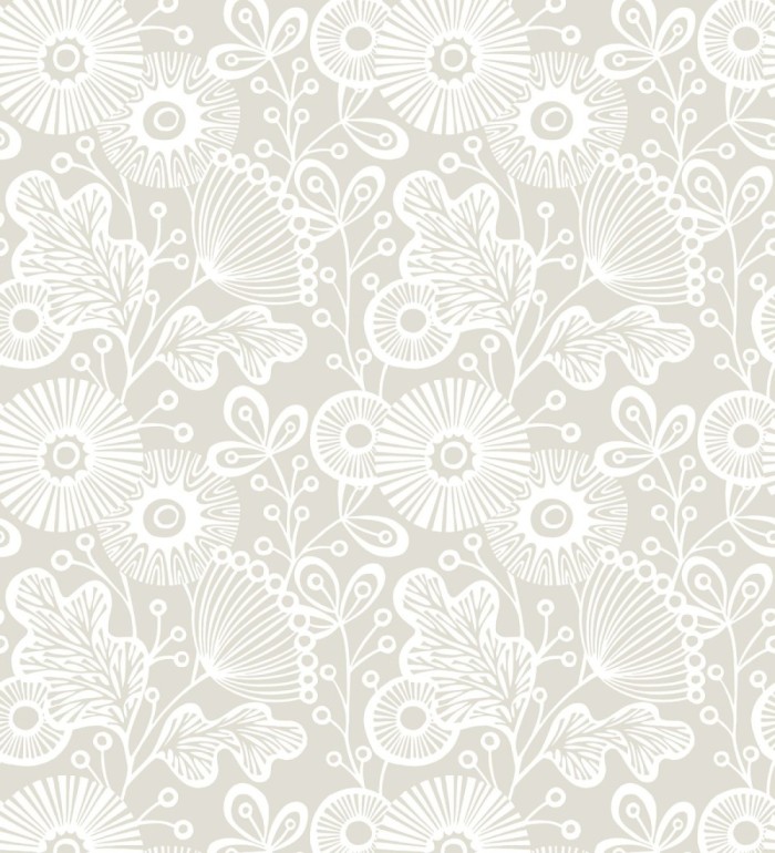 Papel pintado flores nórdicas tonos claros - Sunday Flowers 679404