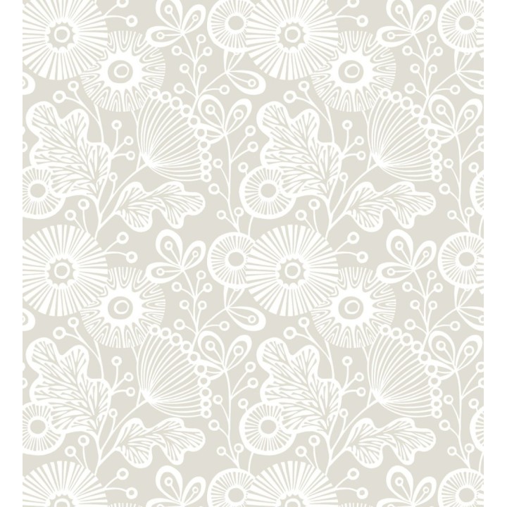 Papel pintado flores nórdicas tonos claros - Sunday Flowers 679404
