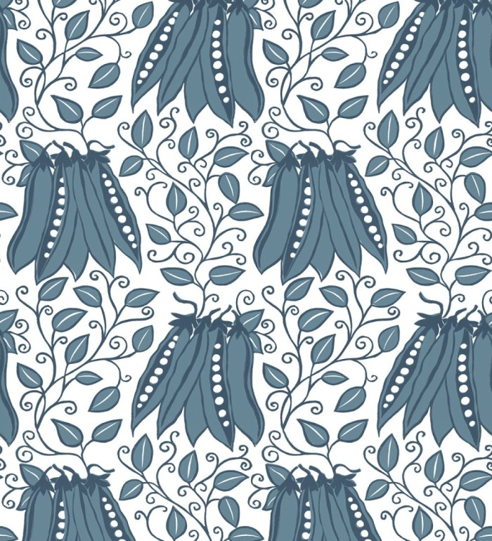 Papel pintado jardín vegetal azul moderno  - Veggie Garden 679410