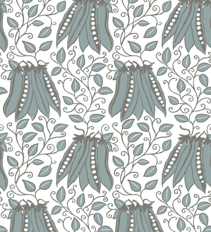 Papel pintado jardín vegetal turquesa moderno - Veggie Garden 679413