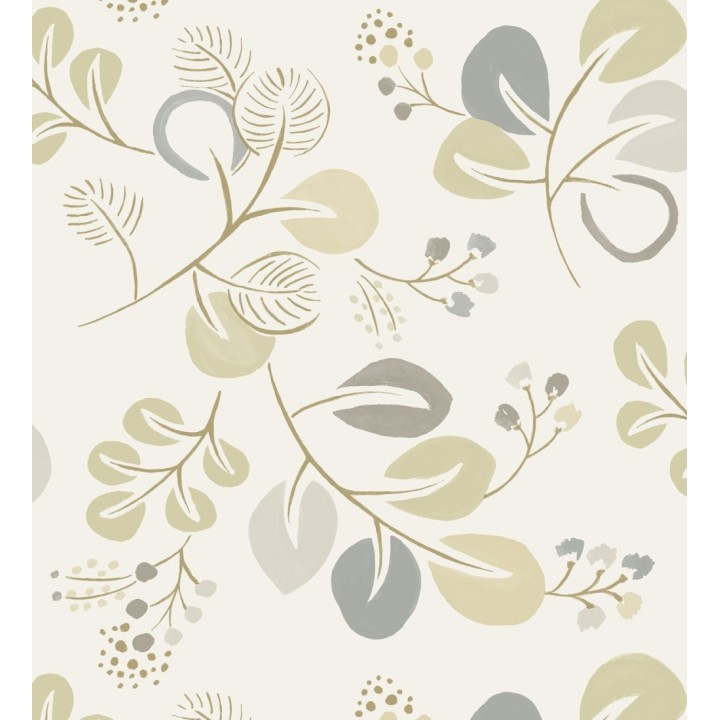 Papel pintado hojas estilo nórdico tonos beige - Blossom Hall 679418