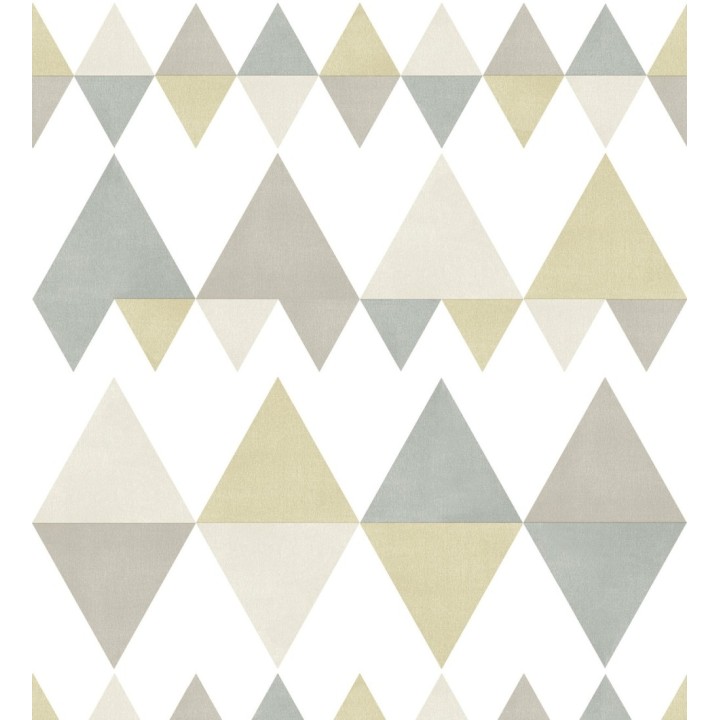 Papel pintado rombos y triángulos estilo nórdico tonos beige y grises - Hans Metrix 679419