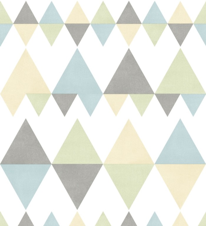 Papel pintado rombos y triángulos estilo nórdico tonos tropicales - Hans Metrix 679422