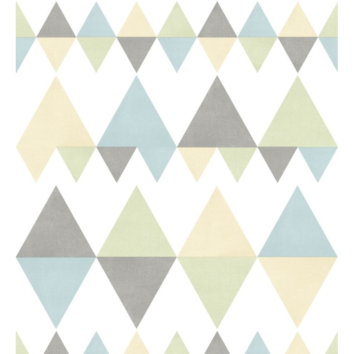 Papel pintado rombos y triángulos estilo nórdico tonos tropicales - Hans Metrix 679422
