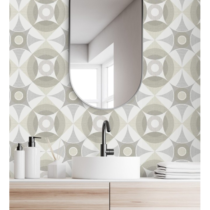Papel pintado geométrico de círculos estilo nórdico - Willem Norsk 679426