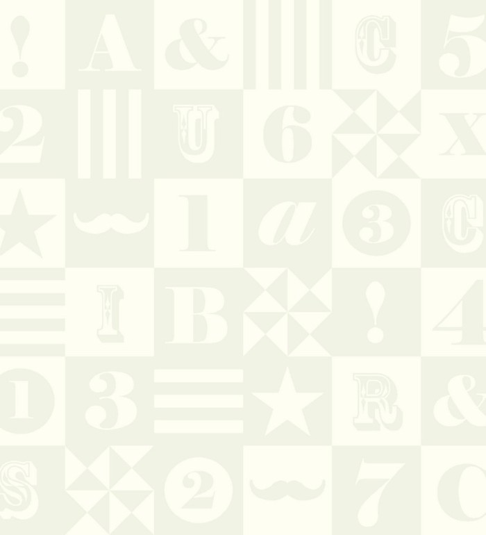 Papel pintado patchwork infantil de letras y números - Roman 7320