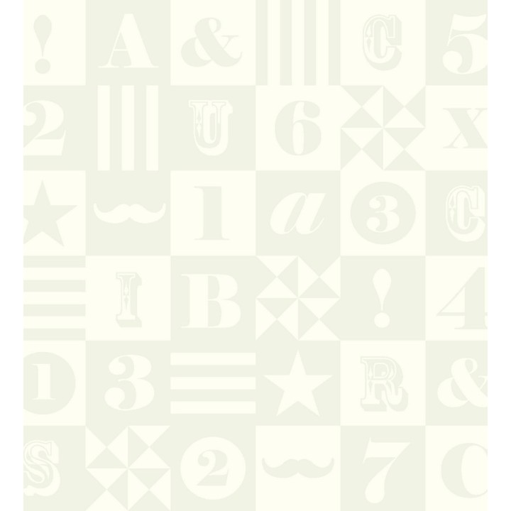 Papel pintado patchwork infantil de letras y números - Roman 7320