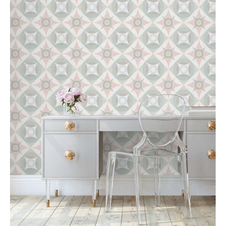 Papel pintado geométrico de círculos estilo nórdico - Willem Norsk 679428