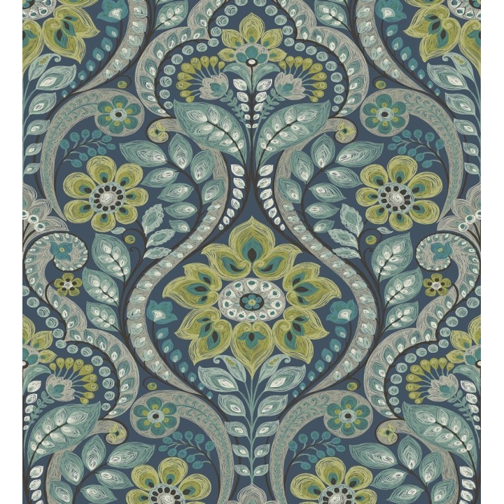 Papel pintado damasco floral moderno estilo hindú - Regency Damask 679445