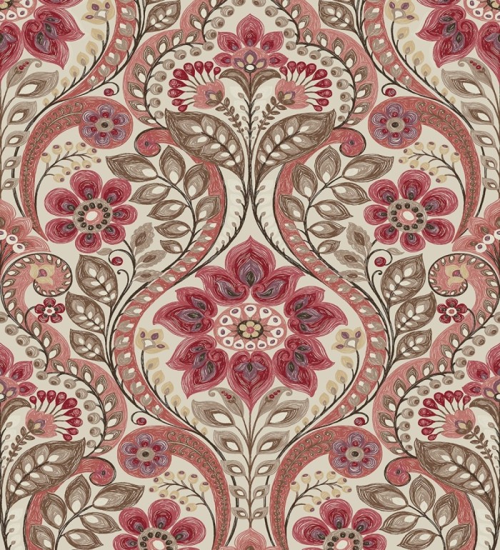 Papel pintado damasco floral moderno estilo hindú - Regency Damask 679450