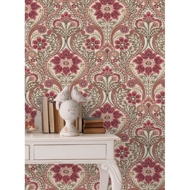 Papel pintado damasco floral moderno estilo hindú - Regency Damask 679450