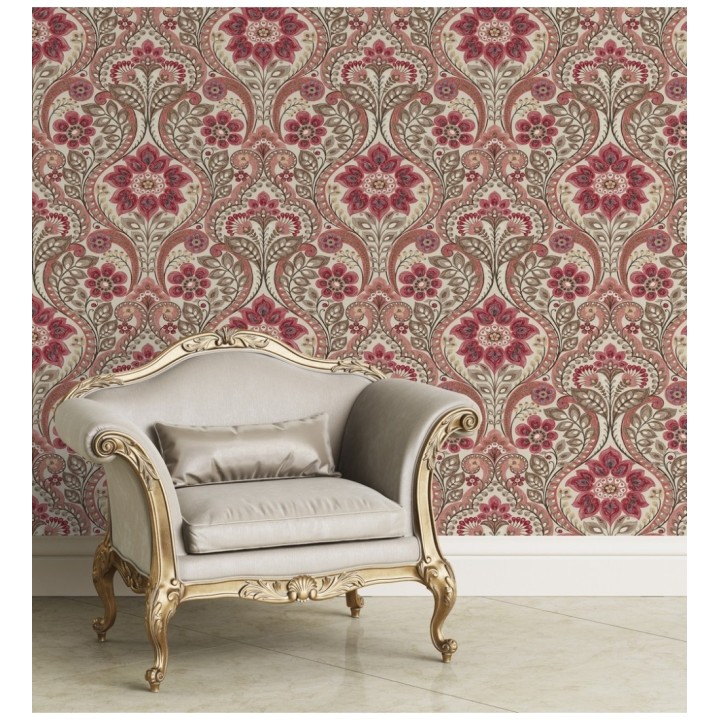 Papel pintado damasco floral moderno estilo hindú - Regency Damask 679450