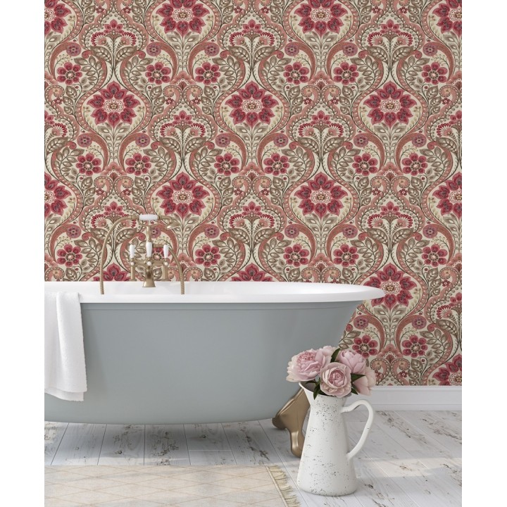 Papel pintado damasco floral moderno estilo hindú - Regency Damask 679450