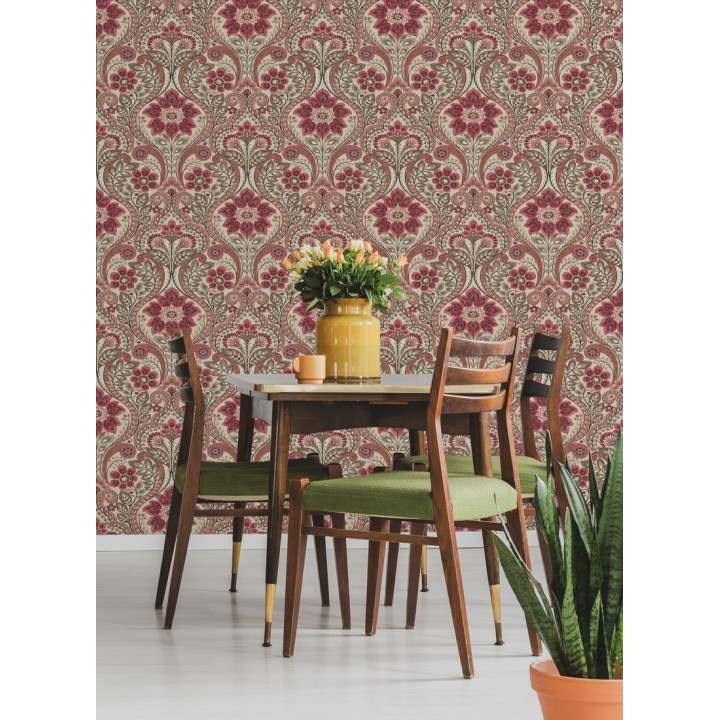 Papel pintado damasco floral moderno estilo hindú - Regency Damask 679450