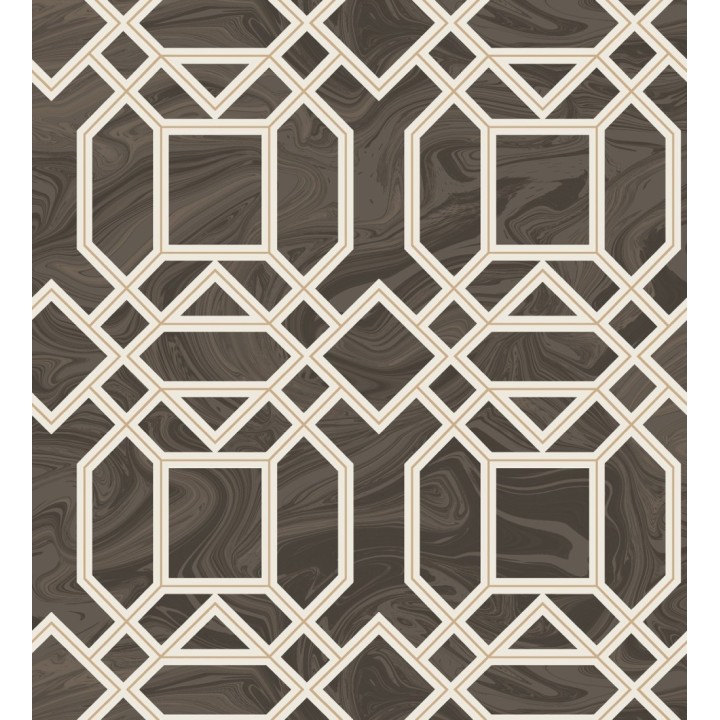 Papel pintado geométrico con inserciones en oro - Ducal Stone 679472