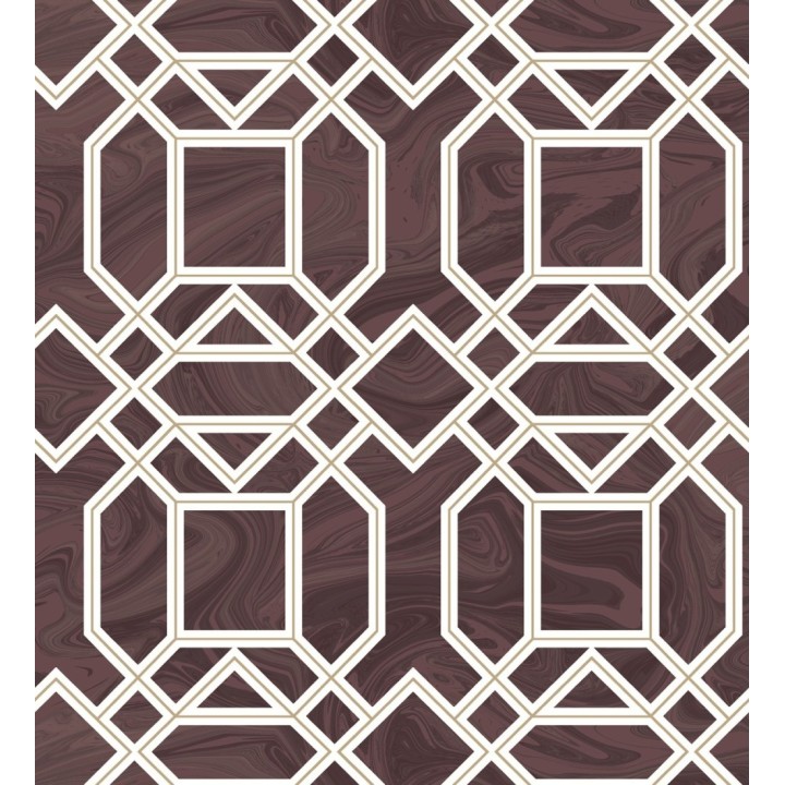 Papel pintado geométrico con inserciones en oro - Ducal Stone 679474