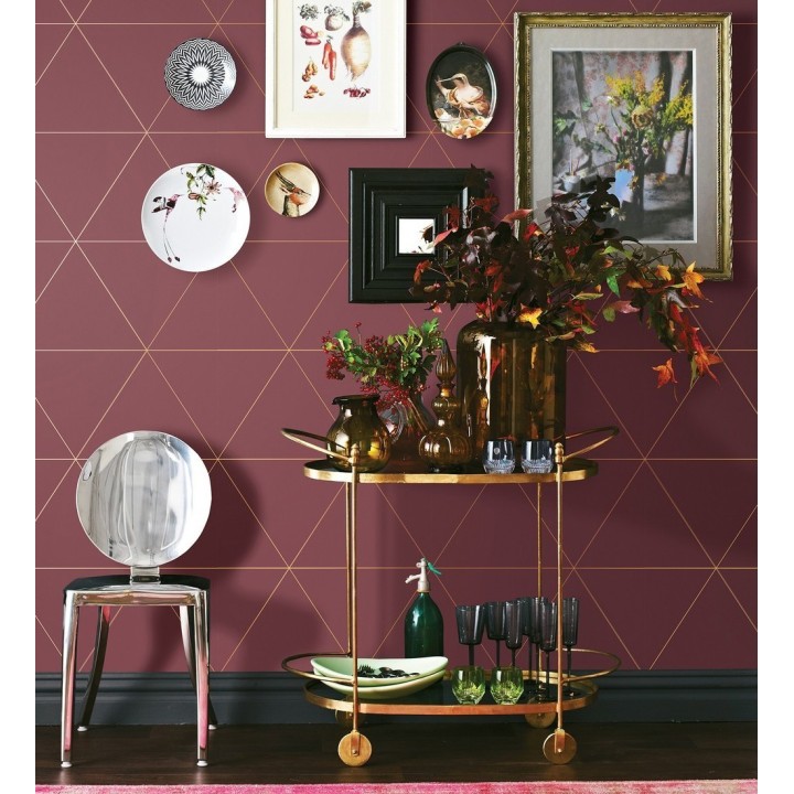 Papel pintado geométrico rombos grandes estilo art déco - Windsor 679477