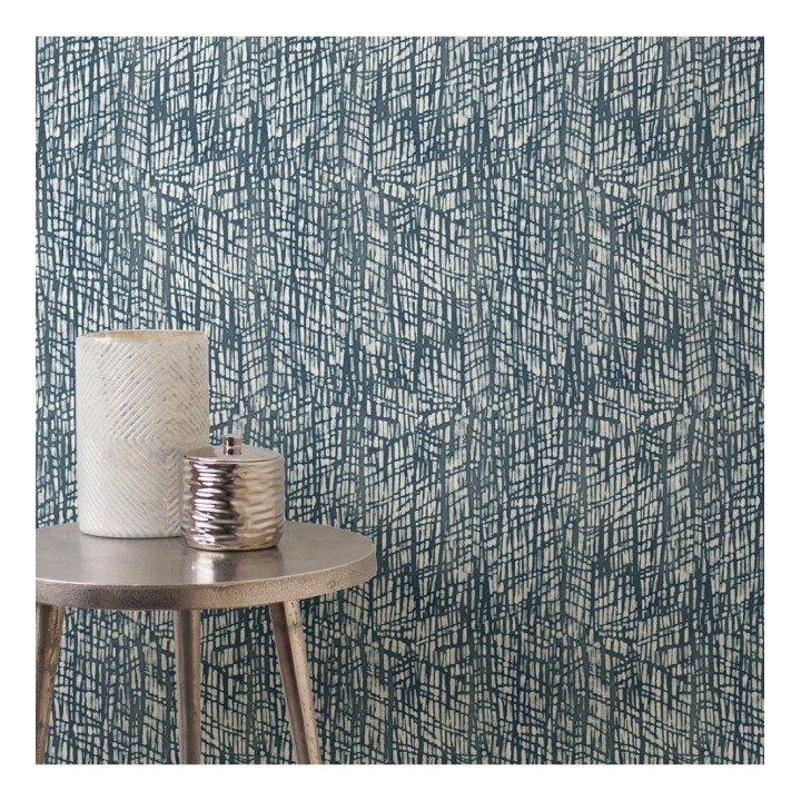 Papel pintado moderno de trazos azules - Avalon 679483