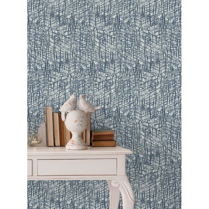 Papel pintado moderno de trazos azules - Avalon 679483