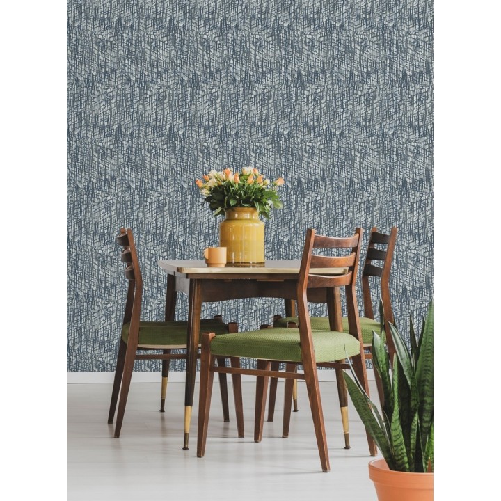 Papel pintado moderno de trazos azules - Avalon 679483