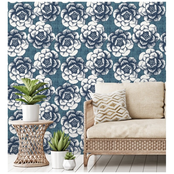 Papel pintado flores grandes estilo nórdico - Magnolia 679489