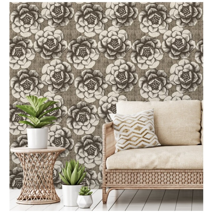 Papel pintado flores grandes estilo nórdico - Magnolia 679490