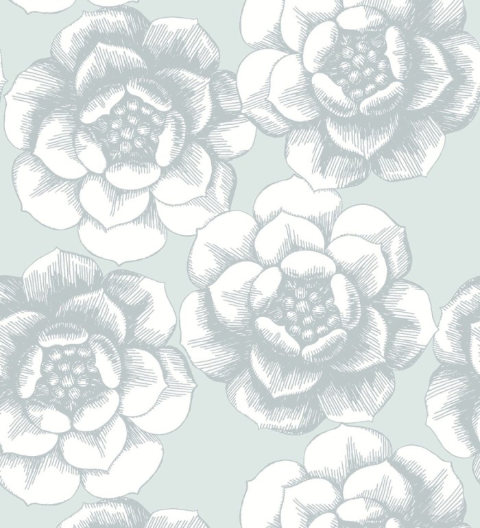 Papel pintado flores grandes estilo nórdico - Magnolia 679491