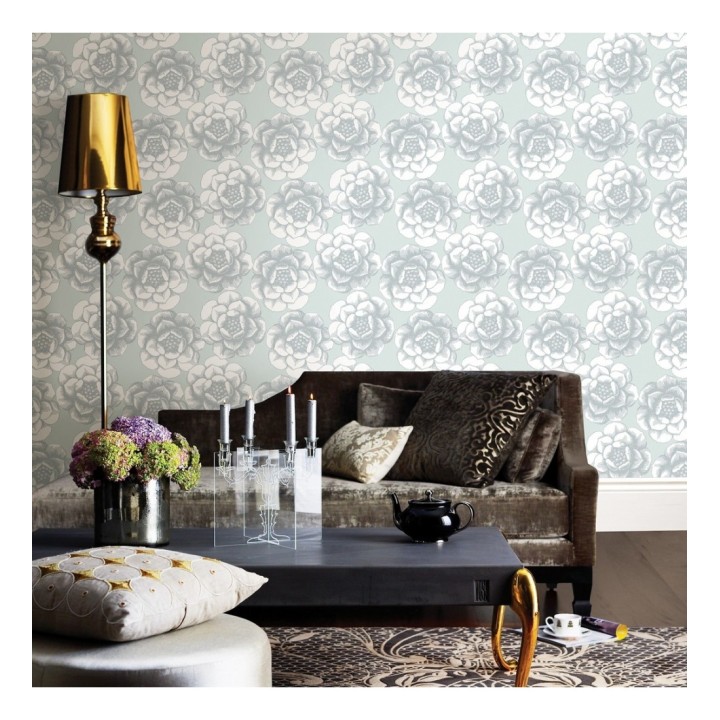 Papel pintado flores grandes estilo nórdico - Magnolia 679491