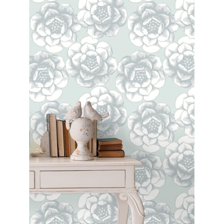 Papel pintado flores grandes estilo nórdico - Magnolia 679491