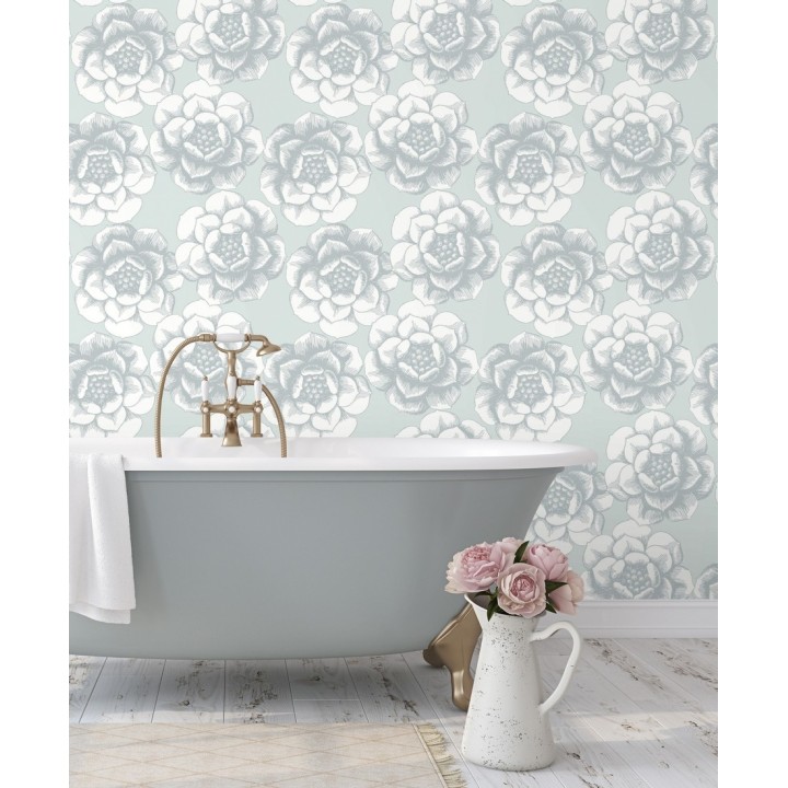 Papel pintado flores grandes estilo nórdico - Magnolia 679491