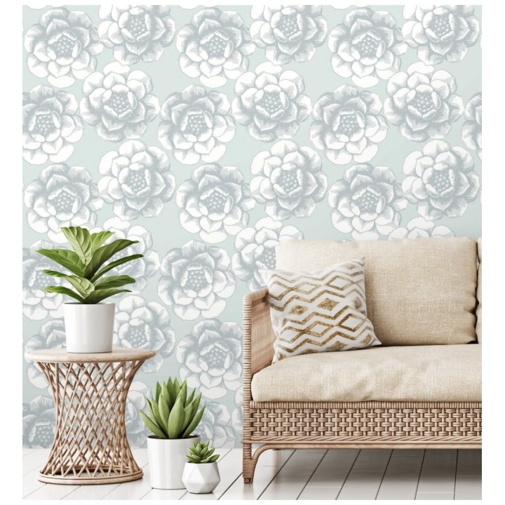 Papel pintado flores grandes estilo nórdico - Magnolia 679491