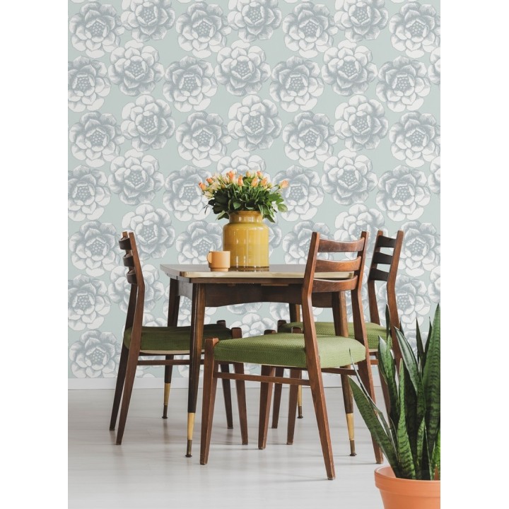 Papel pintado flores grandes estilo nórdico - Magnolia 679491