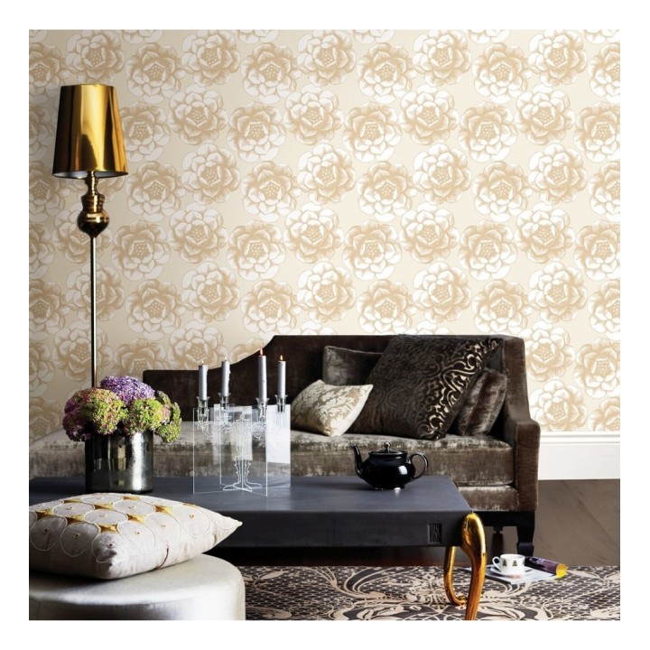 Papel pintado flores grandes estilo nórdico - Magnolia 679492