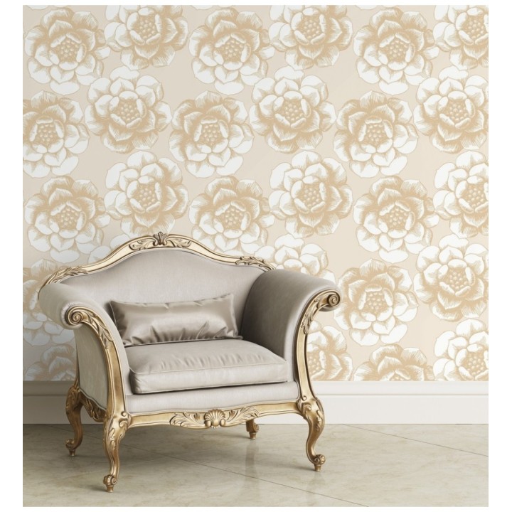 Papel pintado flores grandes estilo nórdico - Magnolia 679492